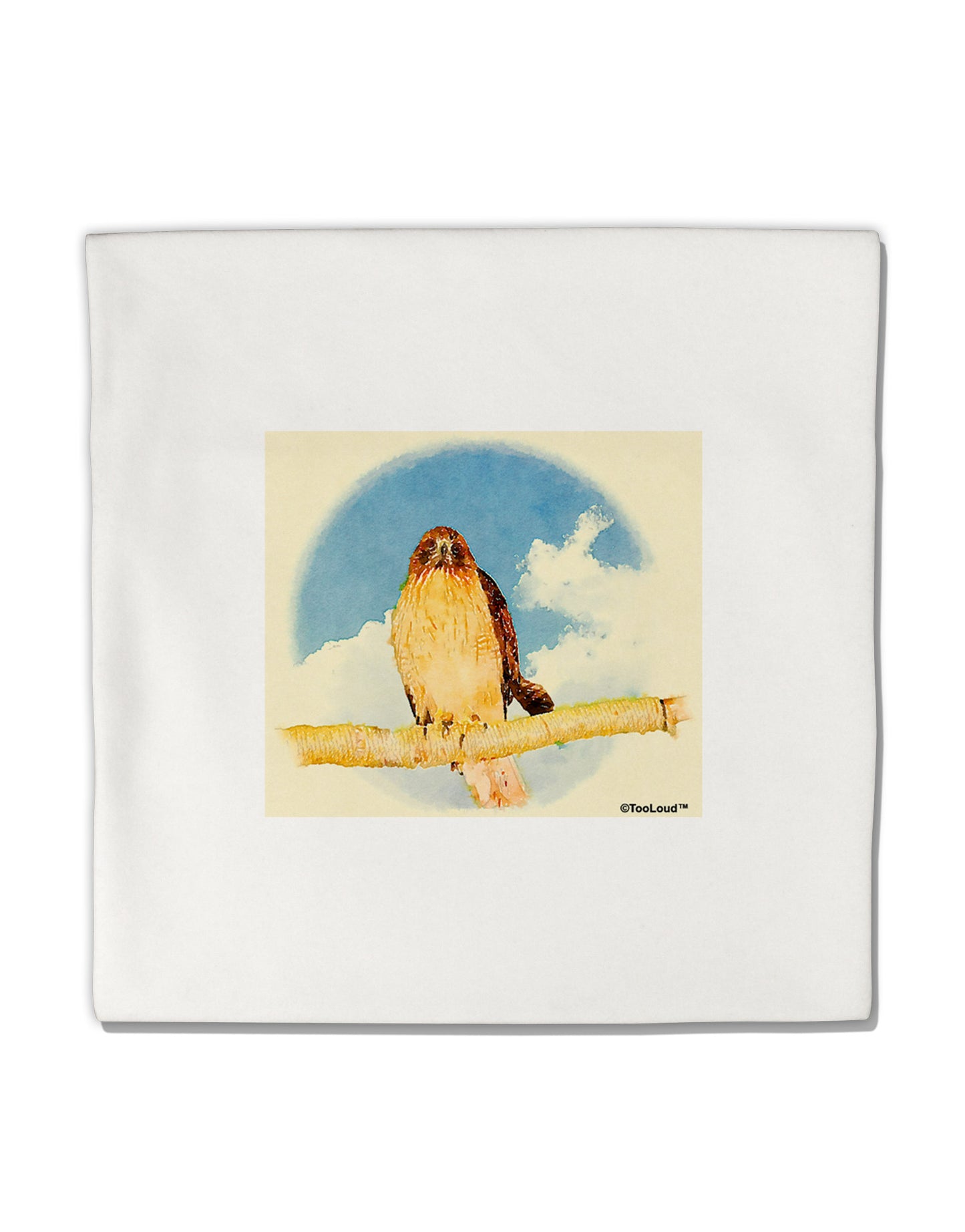 Red-tailed Hawk Micro Fleece 14&#x22;x14&#x22; Pillow Sham-Pillow Sham-TooLoud-White-Davson Sales