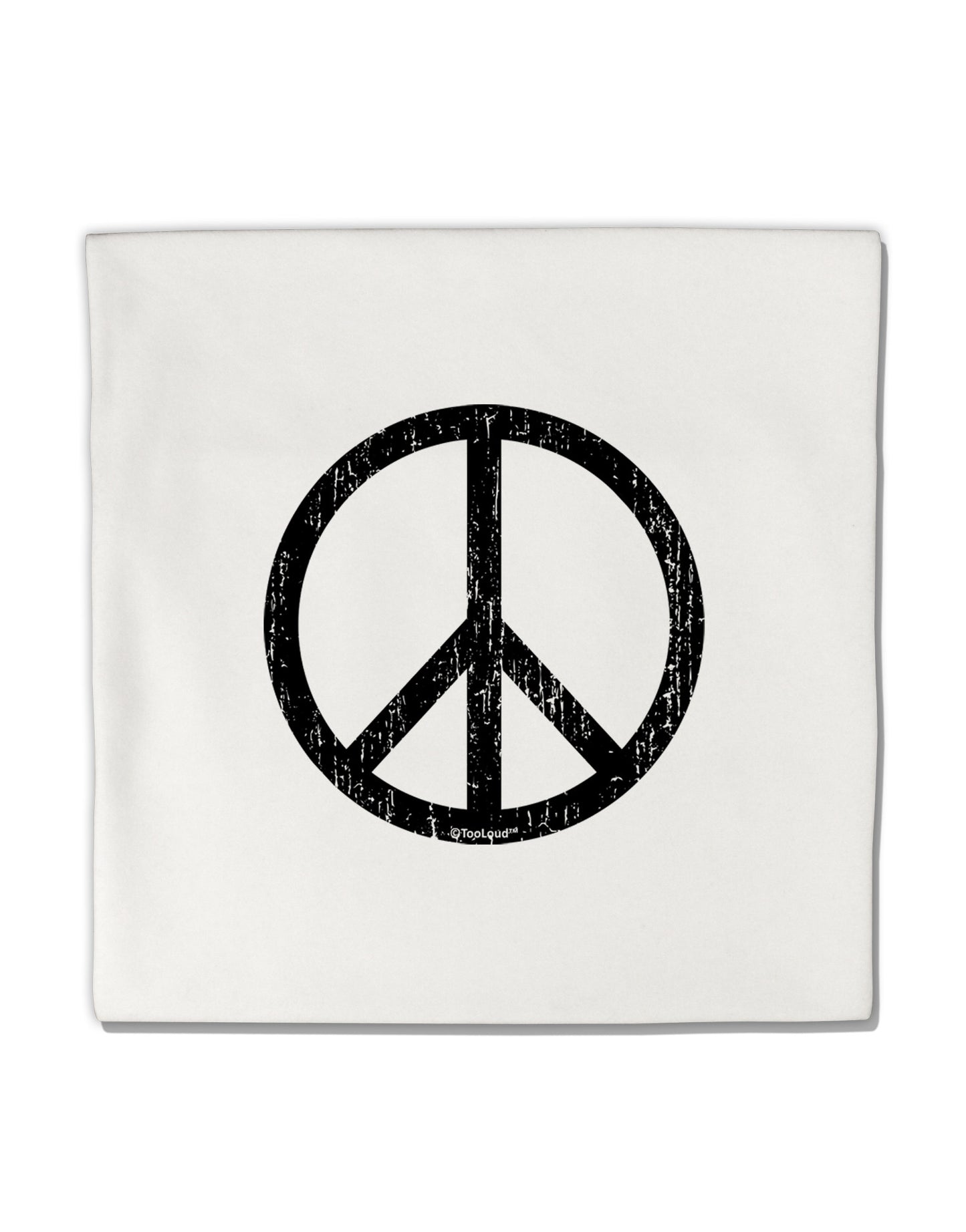 Peace Sign Symbol - Distressed Micro Fleece 14"x14" Pillow Sham-Pillow Sham-TooLoud-White-Davson Sales