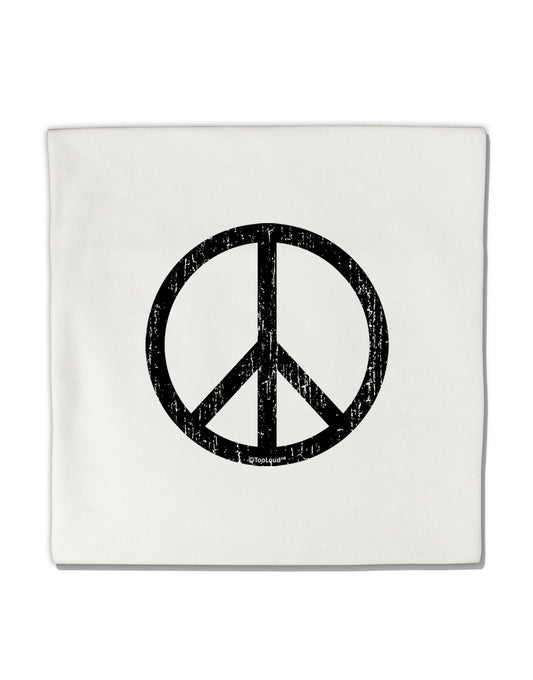 Peace Sign Symbol - Distressed Micro Fleece 14"x14" Pillow Sham-Pillow Sham-TooLoud-White-Davson Sales