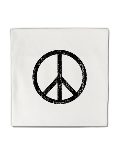 Peace Sign Symbol - Distressed Micro Fleece 14&#x22;x14&#x22; Pillow Sham-Pillow Sham-TooLoud-White-Davson Sales