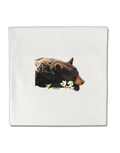 Laying Black Bear Cutout Micro Fleece 14&#x22;x14&#x22; Pillow Sham-Pillow Sham-TooLoud-White-Davson Sales