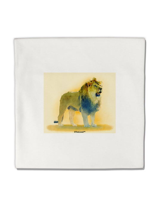 Lion Watercolor 1 Micro Fleece 14&#x22;x14&#x22; Pillow Sham-Pillow Sham-TooLoud-White-Davson Sales