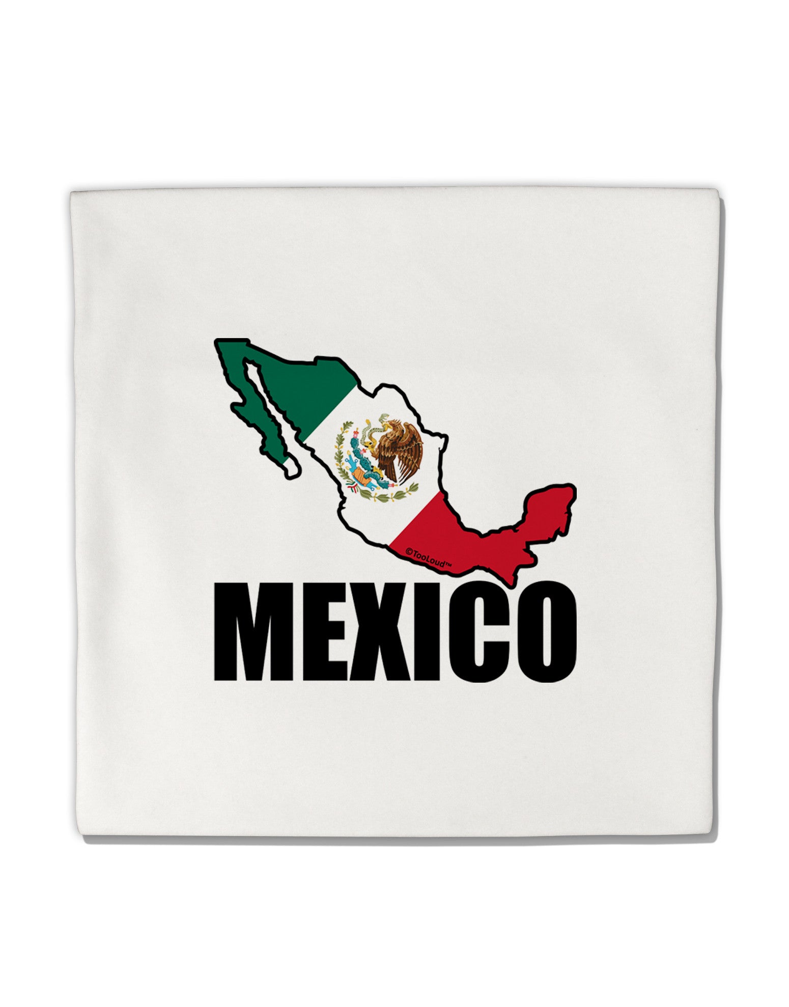 Mexico Outline - Mexican Flag - Mexico Text Micro Fleece 14"x14" Pillow Sham by TooLoud-Pillow Sham-TooLoud-White-Davson Sales
