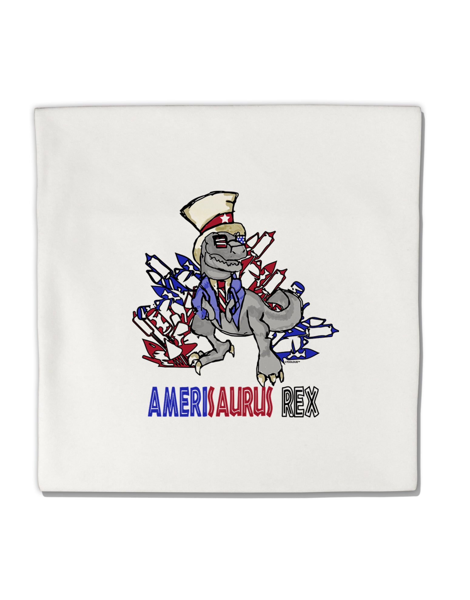 TooLoud AMERISAURUS REX Micro Fleece 14 Inch x 14 Inch Pillow Sham-ThrowPillowCovers-TooLoud-Davson Sales