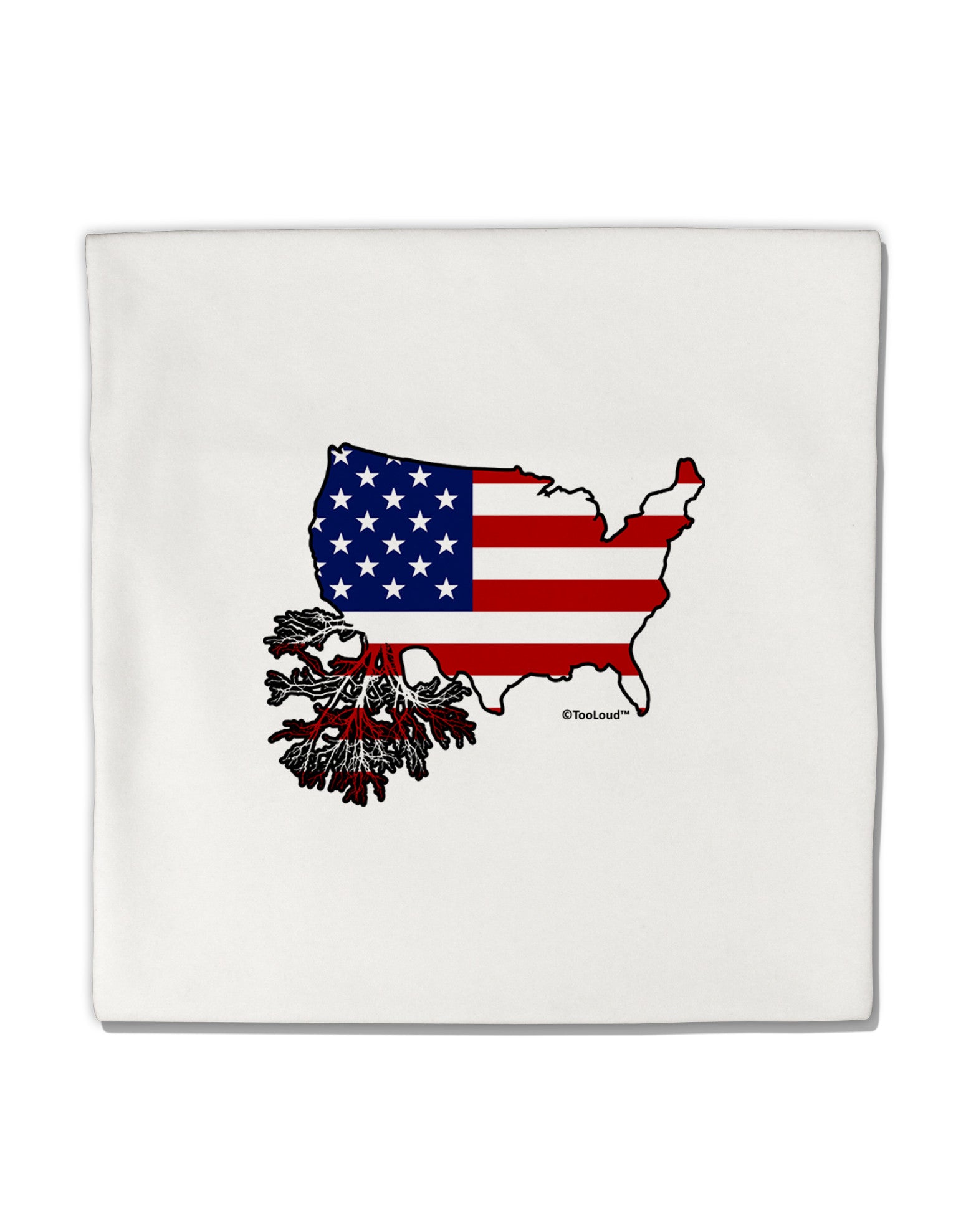 American Roots Design - American Flag Micro Fleece 14&#x22;x14&#x22; Pillow Sham by TooLoud-Pillow Sham-TooLoud-White-Davson Sales