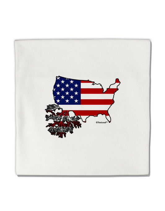 American Roots Design - American Flag Micro Fleece 14&#x22;x14&#x22; Pillow Sham by TooLoud-Pillow Sham-TooLoud-White-Davson Sales