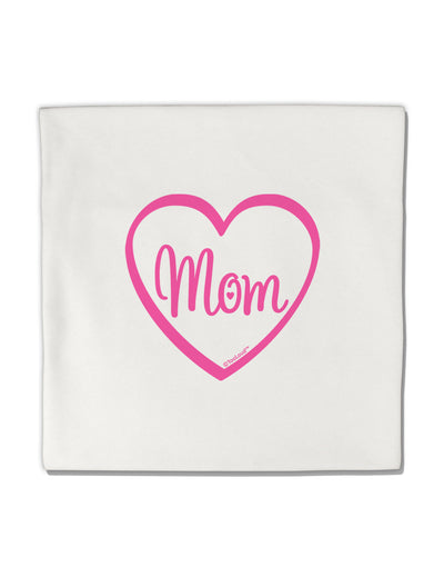 Mom Heart Design - Pink Micro Fleece 14&#x22;x14&#x22; Pillow Sham by TooLoud-Pillow Sham-TooLoud-White-Davson Sales