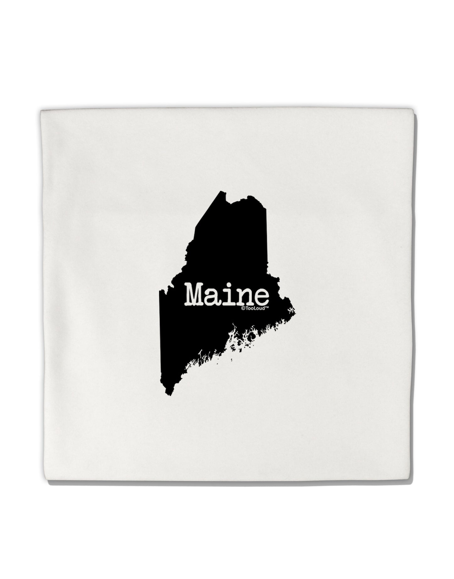 Maine - United States Shape Micro Fleece 14"x14" Pillow Sham-Pillow Sham-TooLoud-White-Davson Sales