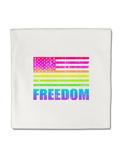 American Pride - Rainbow Flag - Freedom Micro Fleece 14&#x22;x14&#x22; Pillow Sham-Pillow Sham-TooLoud-White-Davson Sales