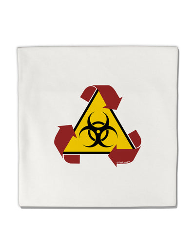 Recycle Biohazard Sign Micro Fleece 14&#x22;x14&#x22; Pillow Sham by TooLoud-Pillow Sham-TooLoud-White-Davson Sales