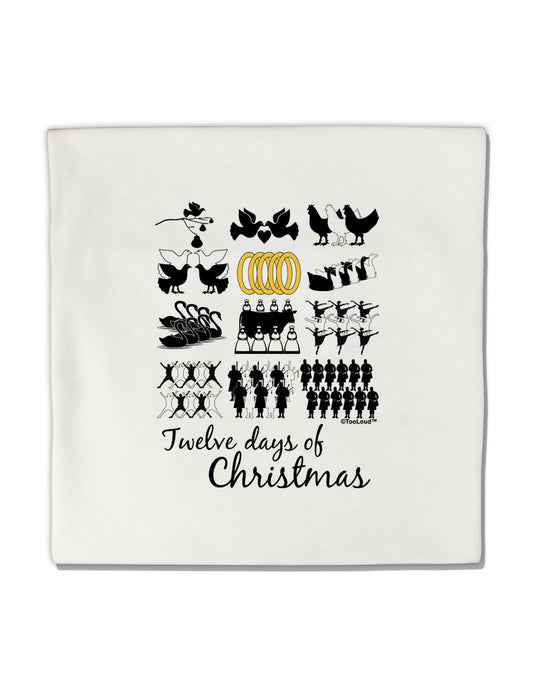 12 Days of Christmas Text Color Micro Fleece 14&#x22;x14&#x22; Pillow Sham-Pillow Sham-TooLoud-White-Davson Sales