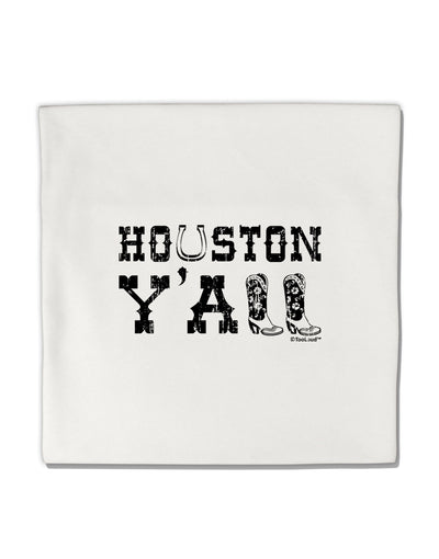 Houston Y'all - Boots - Texas Pride Micro Fleece 14&#x22;x14&#x22; Pillow Sham by TooLoud-Pillow Sham-TooLoud-White-Davson Sales