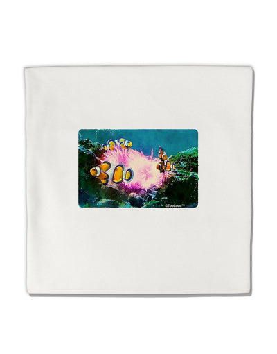 Clownfish Watercolor Micro Fleece 14&#x22;x14&#x22; Pillow Sham-Pillow Sham-TooLoud-White-Davson Sales