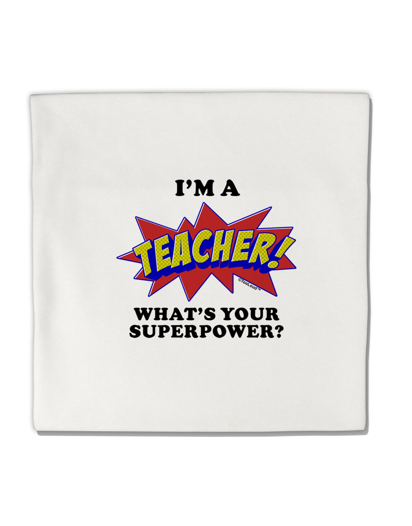 Teacher - Superpower Micro Fleece 14"x14" Pillow Sham-Pillow Sham-TooLoud-White-Davson Sales