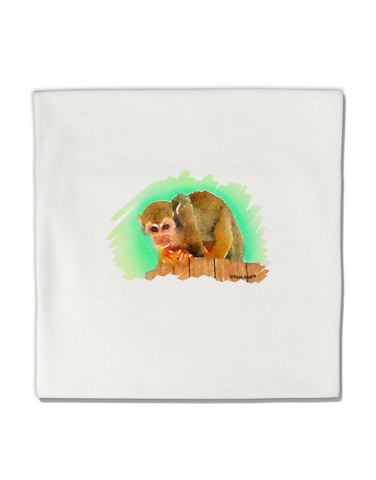 Squirrel Monkey Watercolor Micro Fleece 14&#x22;x14&#x22; Pillow Sham-Pillow Sham-TooLoud-White-Davson Sales