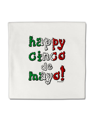 Happy Cinco de Mayo - Cactus Design Micro Fleece 14&#x22;x14&#x22; Pillow Sham by TooLoud-Pillow Sham-TooLoud-White-Davson Sales