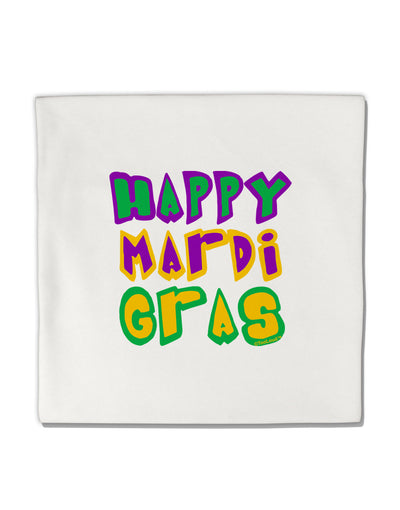 Happy Mardi Gras Text 2 Micro Fleece 14&#x22;x14&#x22; Pillow Sham-Pillow Sham-TooLoud-White-Davson Sales