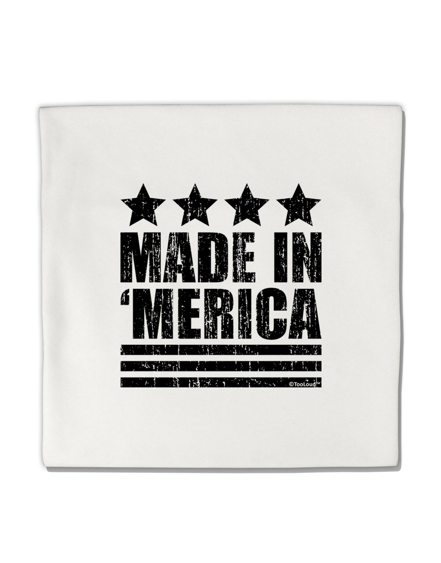 Made in Merica - Stars and Stripes Design Micro Fleece 14"x14" Pillow Sham-Pillow Sham-TooLoud-White-Davson Sales