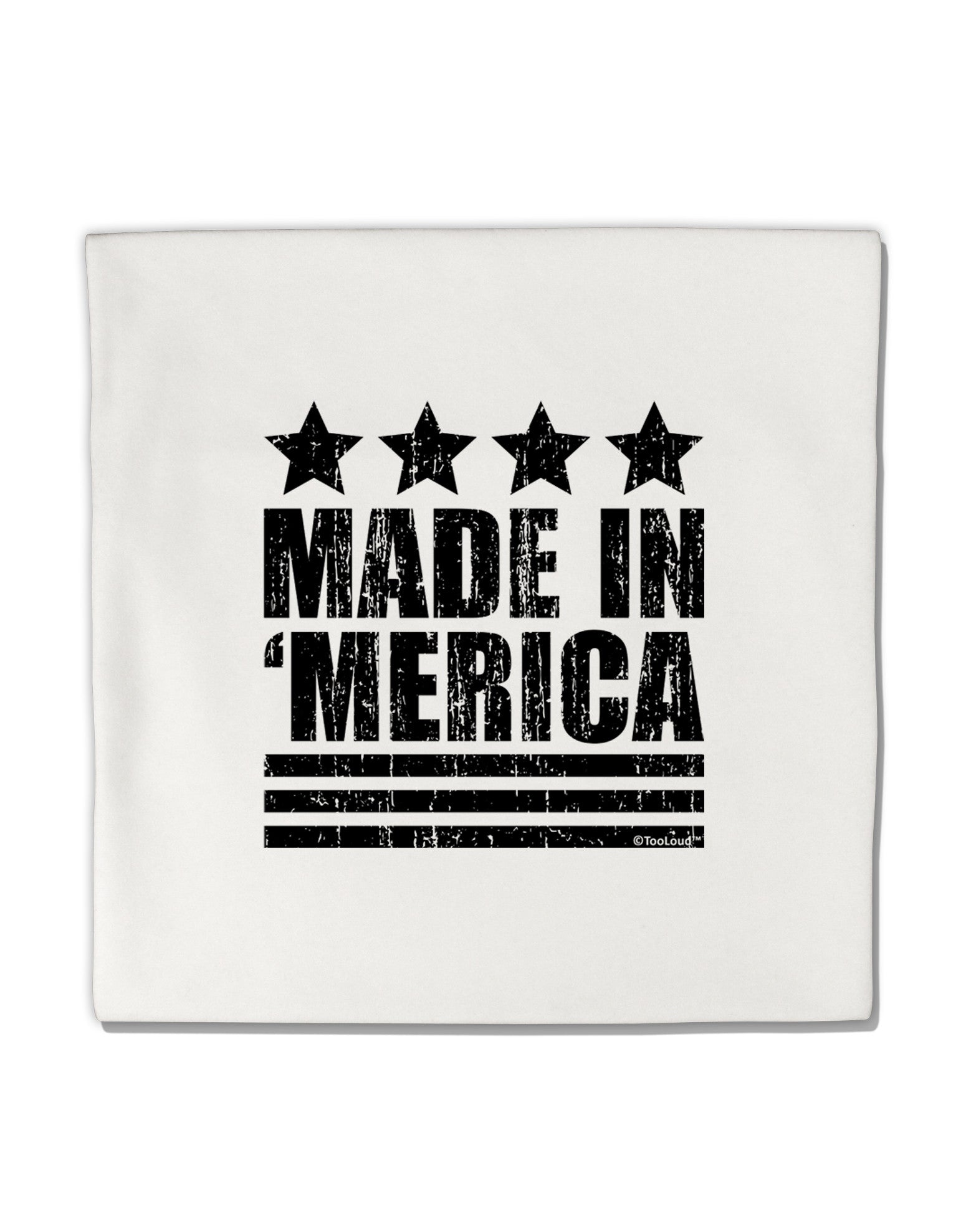 Made in Merica - Stars and Stripes Design Micro Fleece 14"x14" Pillow Sham-Pillow Sham-TooLoud-White-Davson Sales