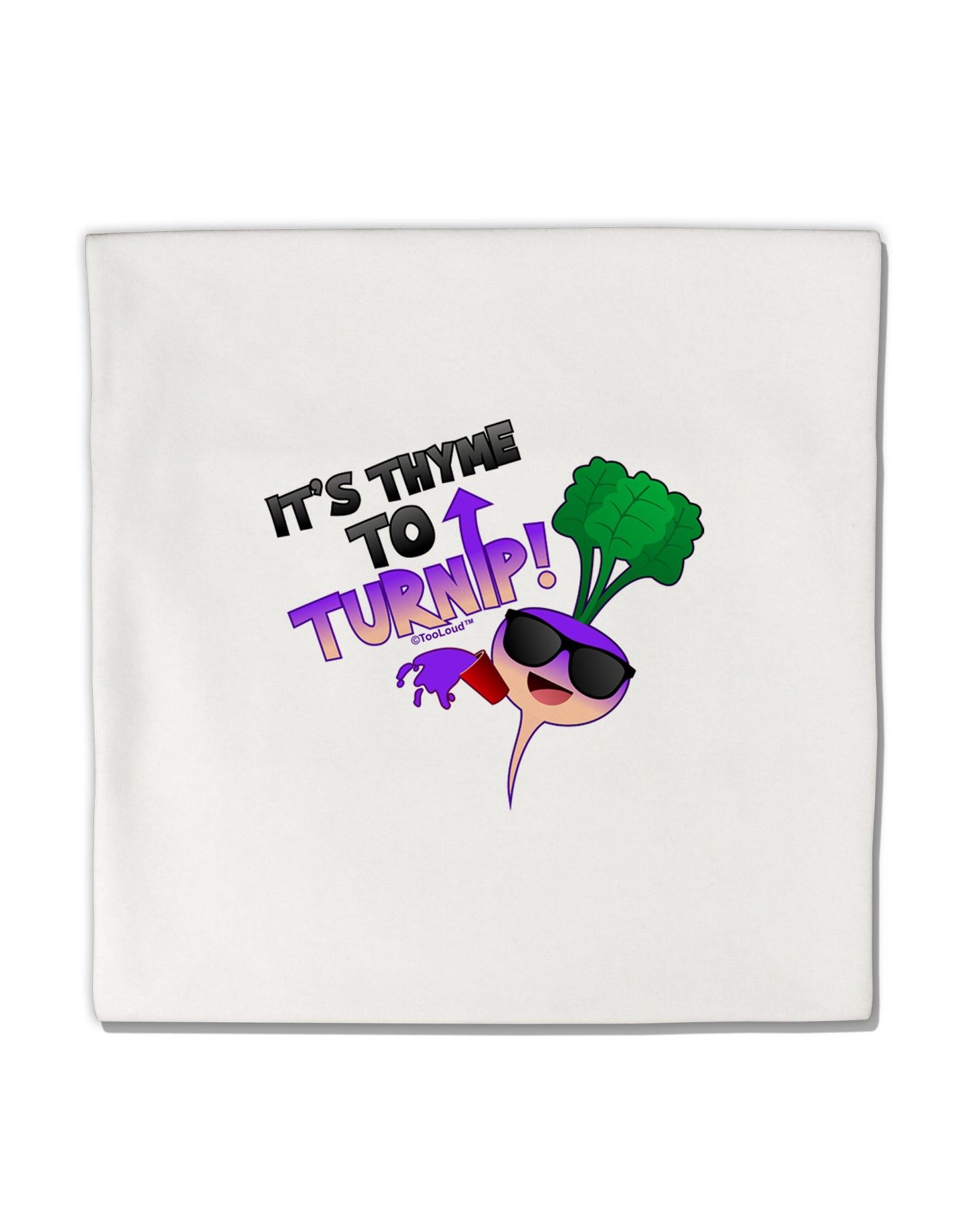 It's Thyme To Turnip Micro Fleece 14"x14" Pillow Sham-Pillow Sham-TooLoud-White-Davson Sales