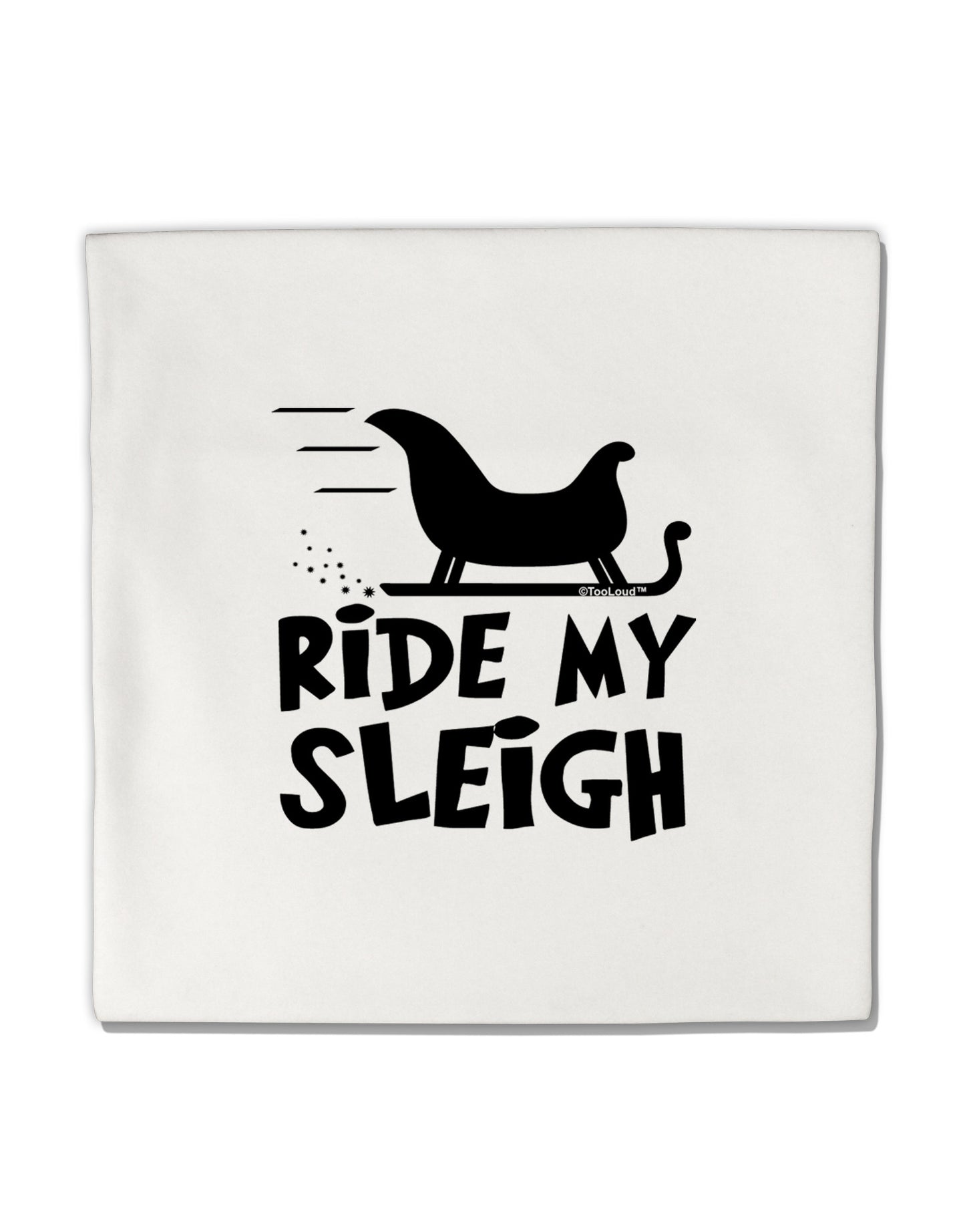 Ride My Sleigh BnW Micro Fleece 14"x14" Pillow Sham-Pillow Sham-TooLoud-White-Davson Sales