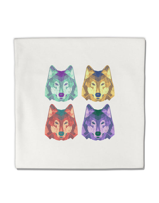 Geometric Wolf Head Pop Art Micro Fleece 14&#x22;x14&#x22; Pillow Sham by TooLoud-Pillow Sham-TooLoud-White-Davson Sales