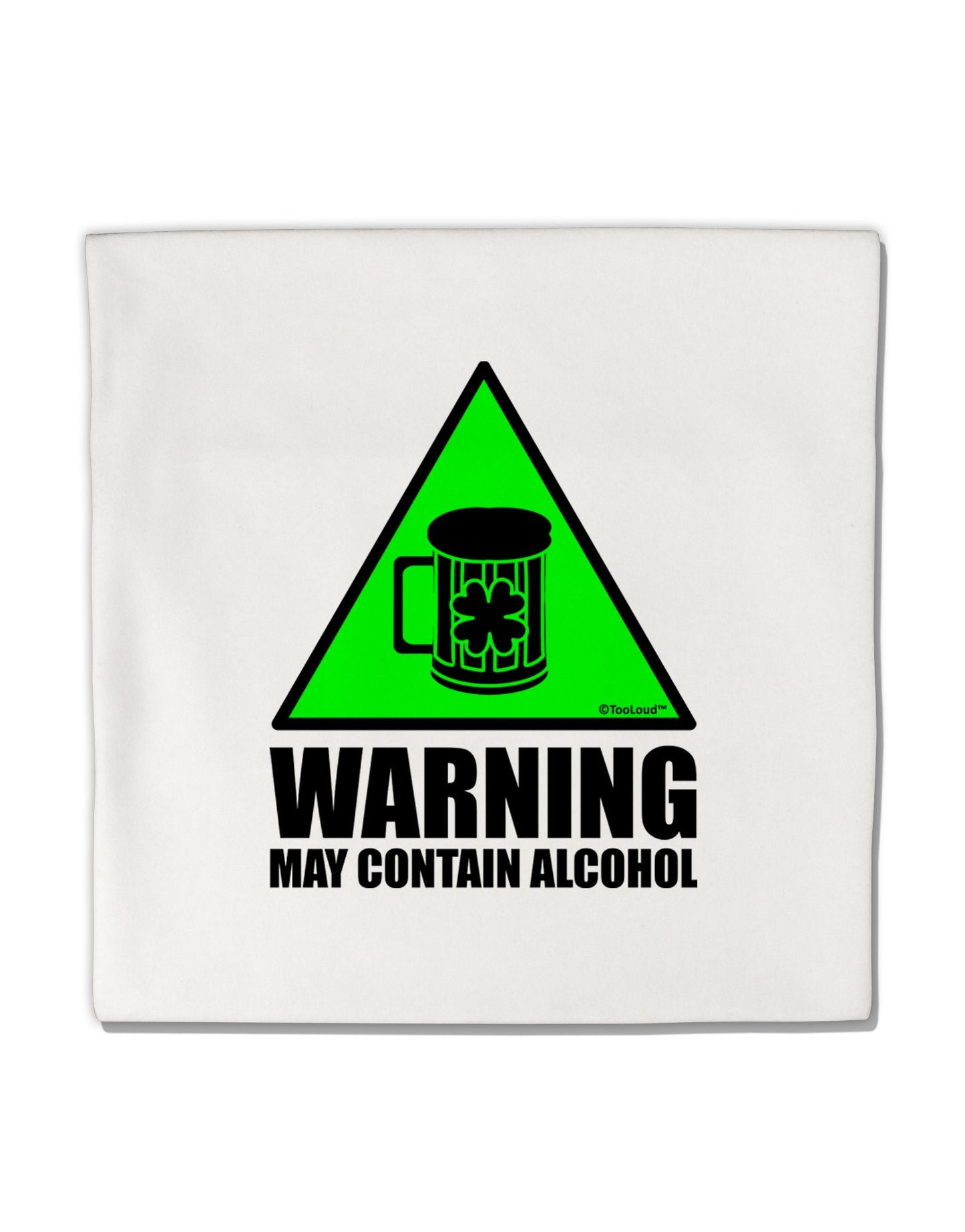 Warning May Contain Alcohol Micro Fleece 14"x14" Pillow Sham by TooLoud-Pillow Sham-TooLoud-White-Davson Sales