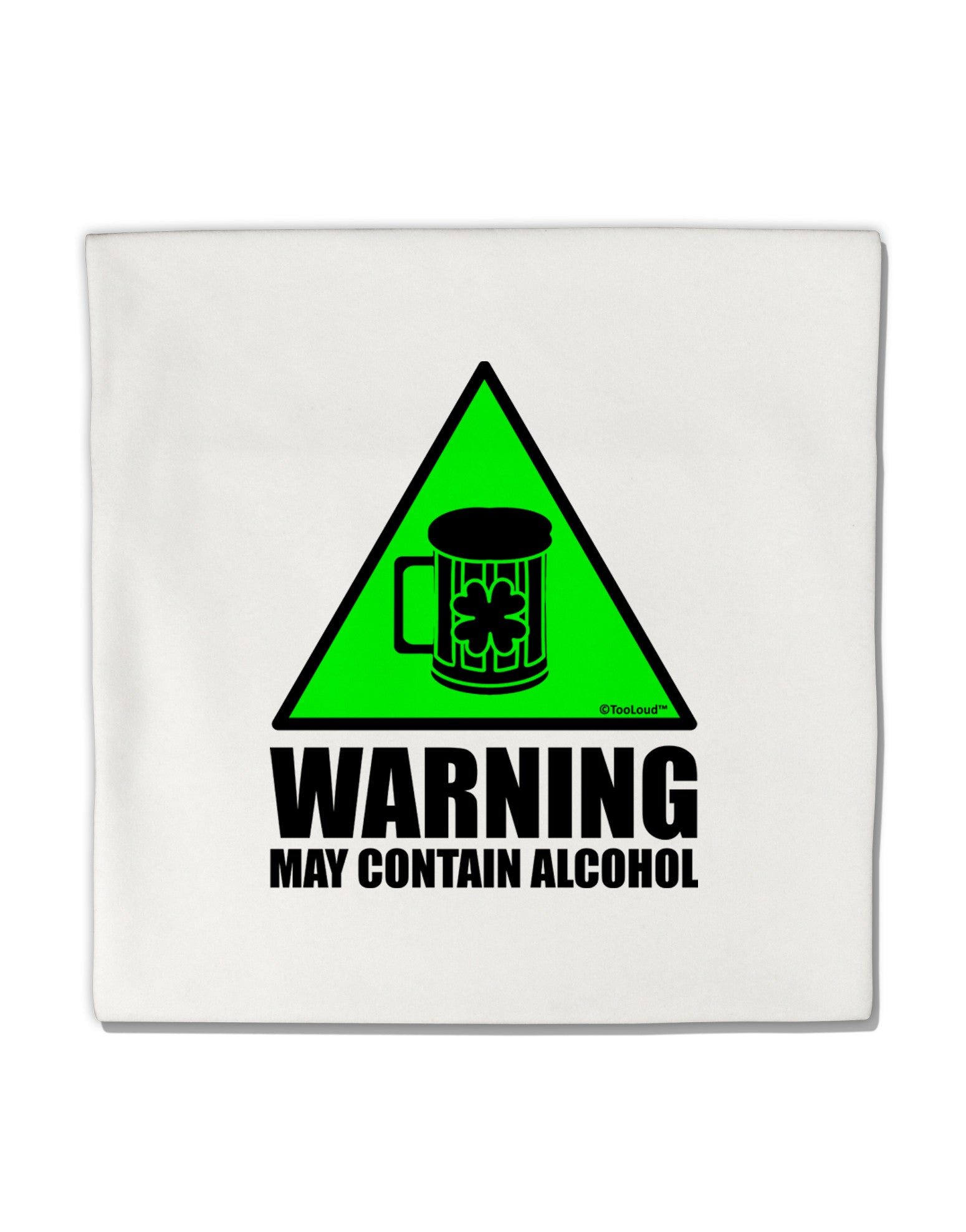 Warning May Contain Alcohol Micro Fleece 14"x14" Pillow Sham by TooLoud-Pillow Sham-TooLoud-White-Davson Sales