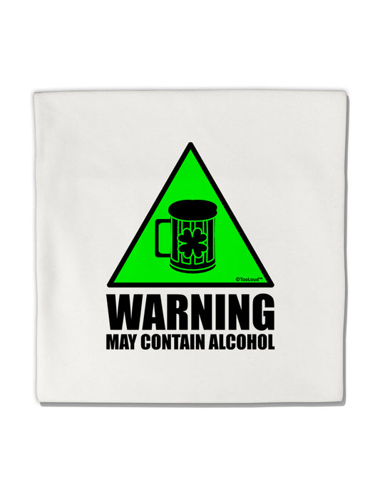 Warning May Contain Alcohol Micro Fleece 14"x14" Pillow Sham by TooLoud-Pillow Sham-TooLoud-White-Davson Sales