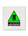 Warning May Contain Alcohol Micro Fleece 14&#x22;x14&#x22; Pillow Sham by TooLoud-Pillow Sham-TooLoud-White-Davson Sales