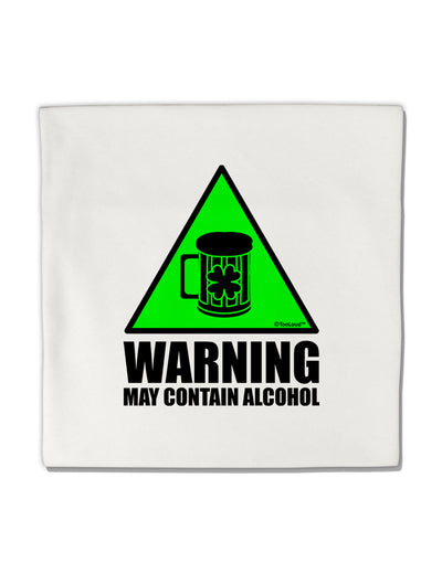 Warning May Contain Alcohol Micro Fleece 14&#x22;x14&#x22; Pillow Sham by TooLoud-Pillow Sham-TooLoud-White-Davson Sales