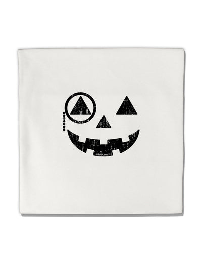 Monocle Jack-o-Lantern Distressed Micro Fleece 14&#x22;x14&#x22; Pillow Sham-Pillow Sham-TooLoud-White-Davson Sales