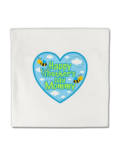 Happy First Mother's Day Mommy - Blue Micro Fleece 14&#x22;x14&#x22; Pillow Sham by TooLoud-Pillow Sham-TooLoud-White-Davson Sales