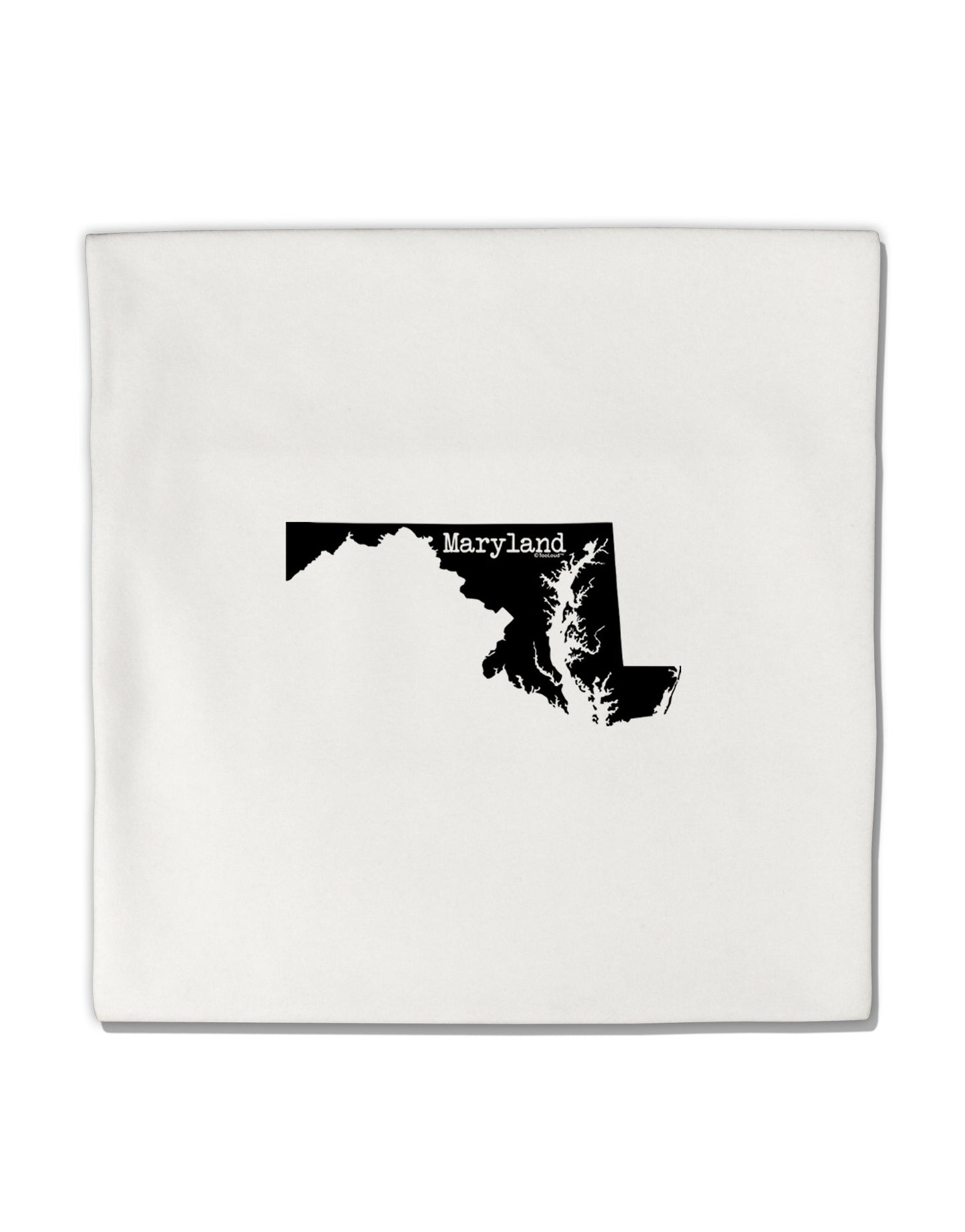 Maryland - United States Shape Micro Fleece 14"x14" Pillow Sham-Pillow Sham-TooLoud-White-Davson Sales
