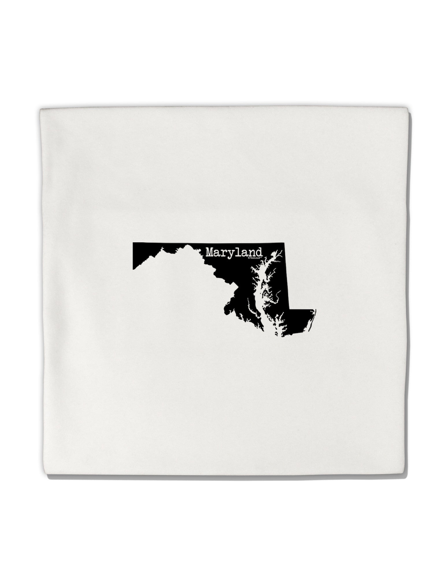 Maryland - United States Shape Micro Fleece 14"x14" Pillow Sham-Pillow Sham-TooLoud-White-Davson Sales