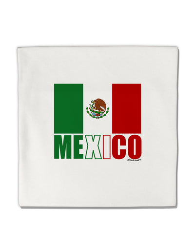 Mexican Flag - Mexico Text Micro Fleece 14&#x22;x14&#x22; Pillow Sham by TooLoud-Pillow Sham-TooLoud-White-Davson Sales