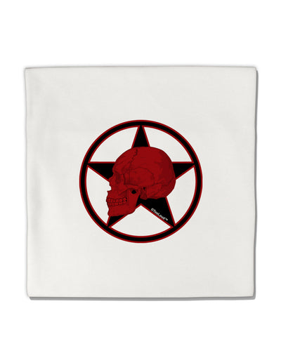 Blood Red Skull Micro Fleece 14&#x22;x14&#x22; Pillow Sham by TooLoud-Pillow Sham-TooLoud-White-Davson Sales