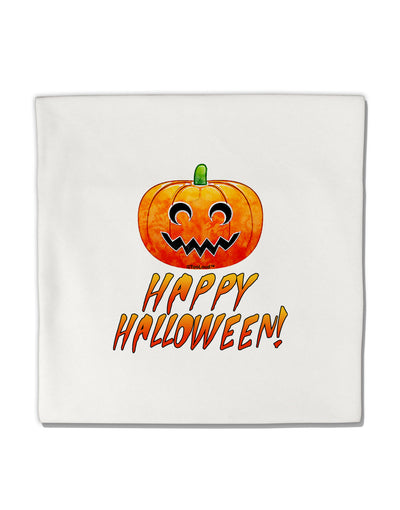 Jack-O-Lantern Watercolor Halloween Micro Fleece 14&#x22;x14&#x22; Pillow Sham-Pillow Sham-TooLoud-White-Davson Sales