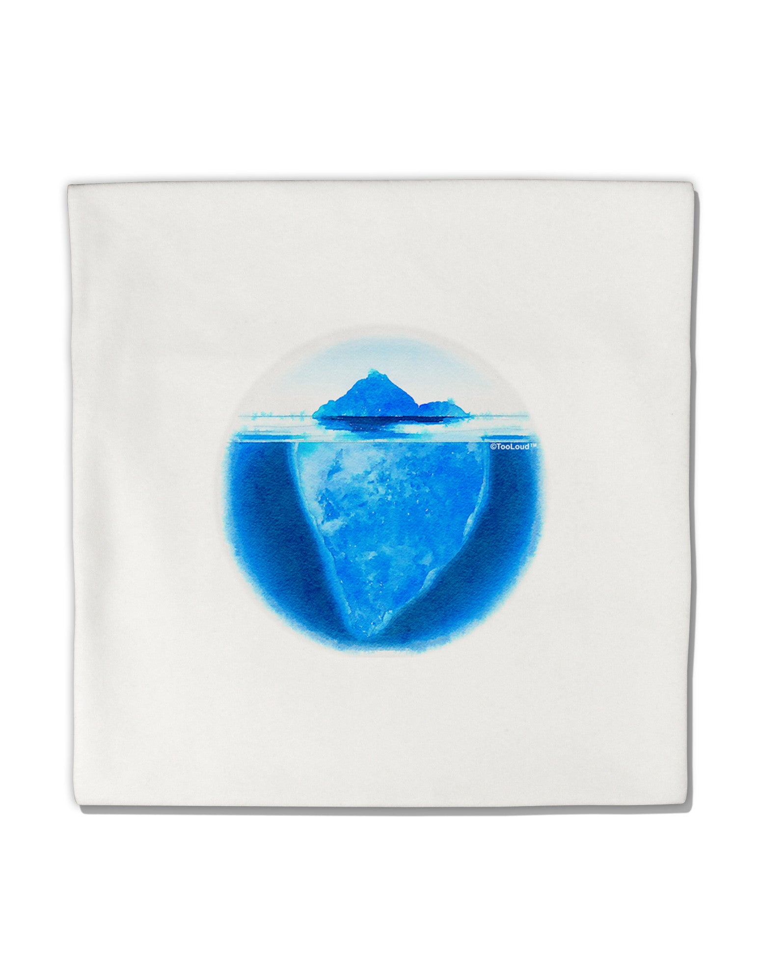 Iceberg Watercolor Micro Fleece 14&#x22;x14&#x22; Pillow Sham-Pillow Sham-TooLoud-White-Davson Sales