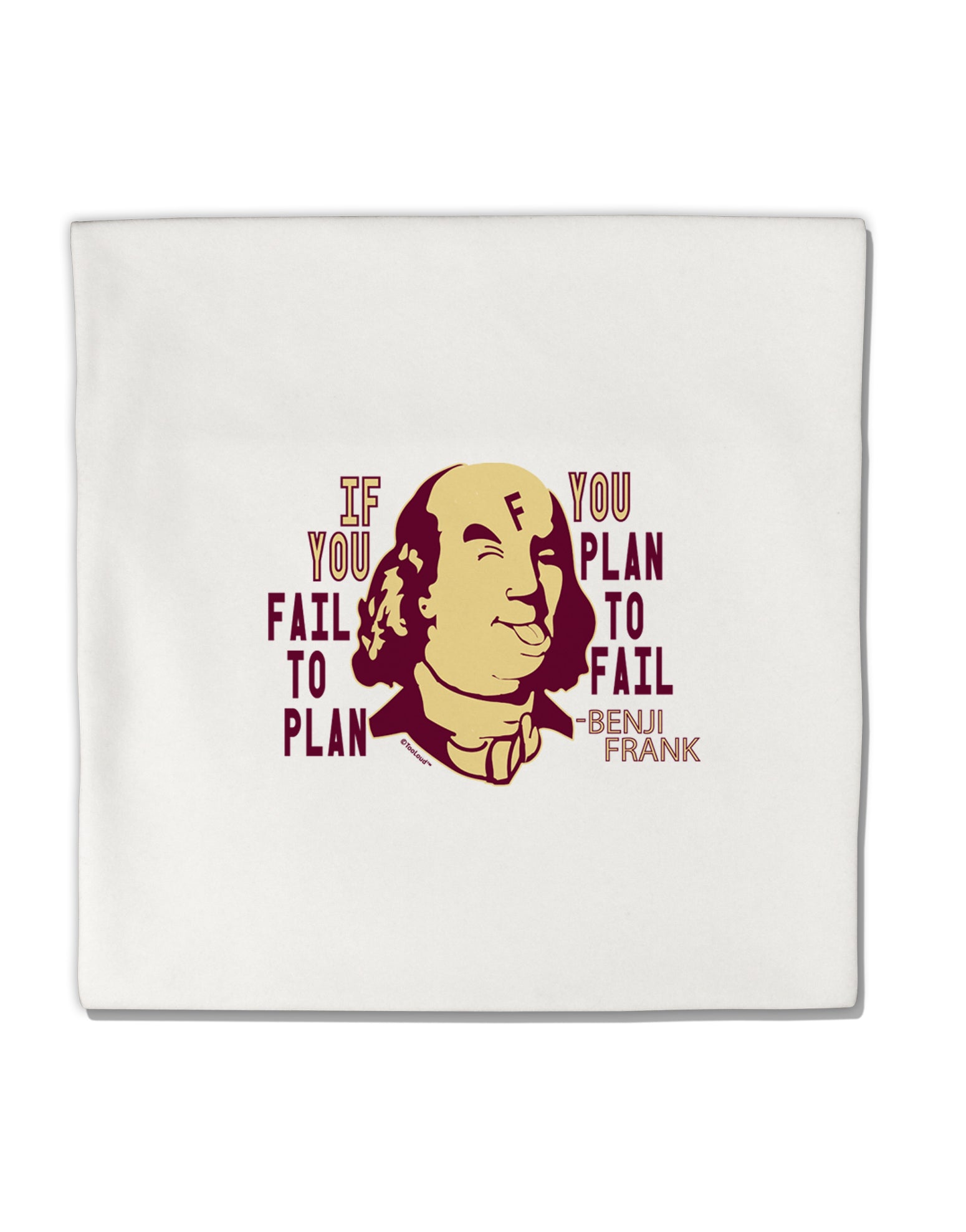 TooLoud If you Fail to Plan, you Plan to Fail-Benjamin Franklin Micro Fleece 14 Inch x 14 Inch Pillow Sham-ThrowPillowCovers-TooLoud-Davson Sales