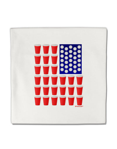 Beer Pong Flag Micro Fleece 14&#x22;x14&#x22; Pillow Sham-Pillow Sham-TooLoud-White-Davson Sales