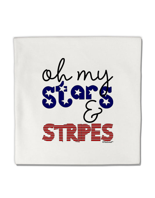 Oh My Stars and Stripes - Patriotic Design Micro Fleece 14"x14" Pillow Sham-Pillow Sham-TooLoud-White-Davson Sales