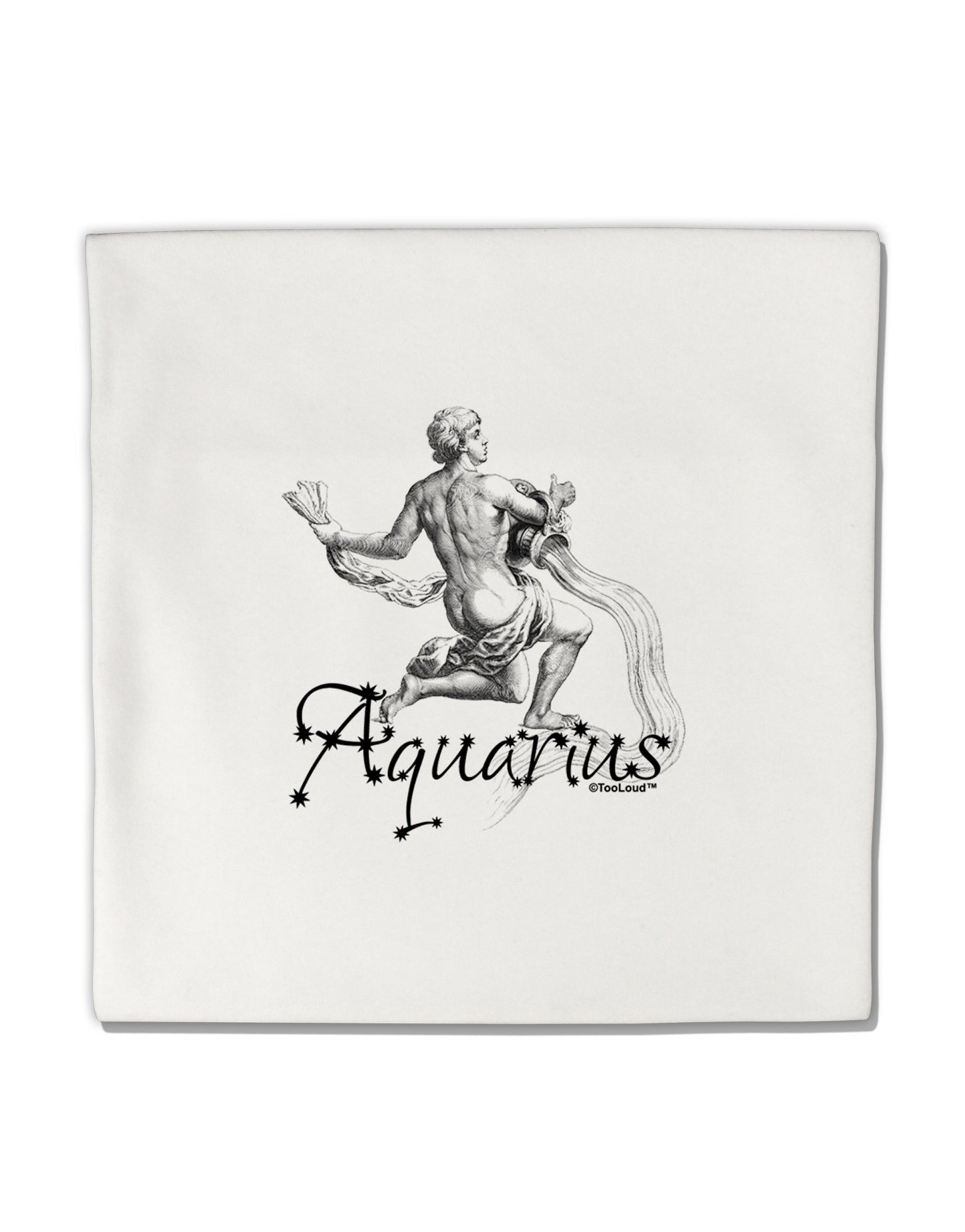 Aquarius Illustration Micro Fleece 14&#x22;x14&#x22; Pillow Sham-Pillow Sham-TooLoud-White-Davson Sales