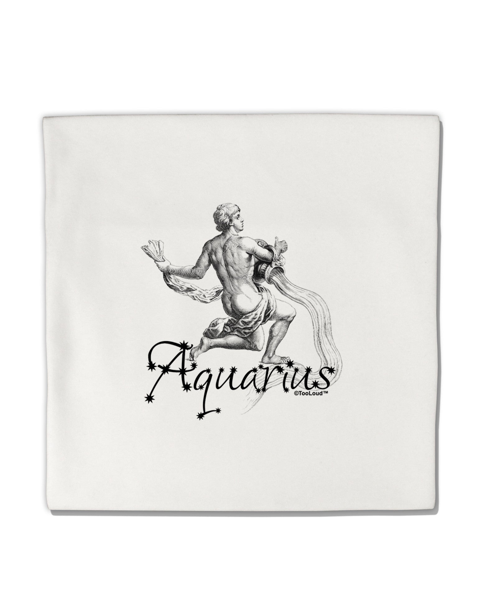 Aquarius Illustration Micro Fleece 14&#x22;x14&#x22; Pillow Sham-Pillow Sham-TooLoud-White-Davson Sales