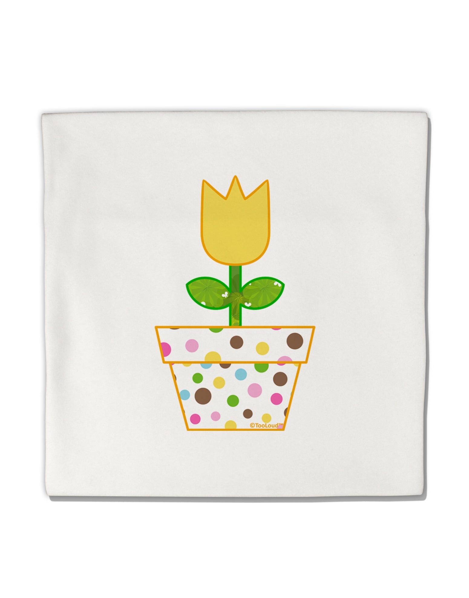Easter Tulip Design - Yellow Micro Fleece 14&#x22;x14&#x22; Pillow Sham by TooLoud-Pillow Sham-TooLoud-White-Davson Sales