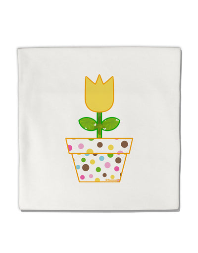 Easter Tulip Design - Yellow Micro Fleece 14&#x22;x14&#x22; Pillow Sham by TooLoud-Pillow Sham-TooLoud-White-Davson Sales