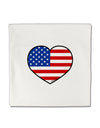 American Flag Heart Design Micro Fleece 14&#x22;x14&#x22; Pillow Sham by TooLoud-Pillow Sham-TooLoud-White-Davson Sales