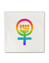 Rainbow Distressed Feminism Symbol Micro Fleece 14&#x22;x14&#x22; Pillow Sham-Pillow Sham-TooLoud-White-Davson Sales