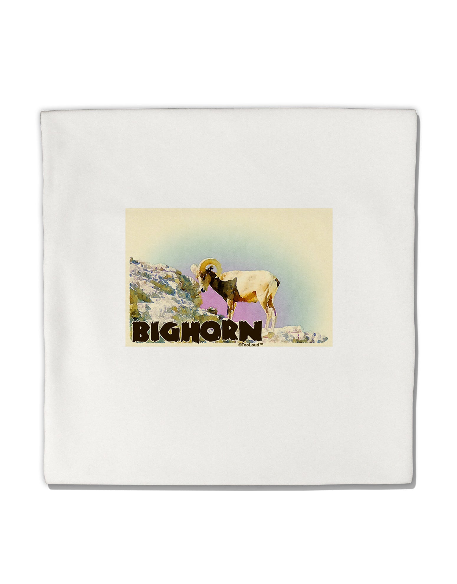 Bighorn Ram WatercolorText Micro Fleece 14&#x22;x14&#x22; Pillow Sham-Pillow Sham-TooLoud-White-Davson Sales