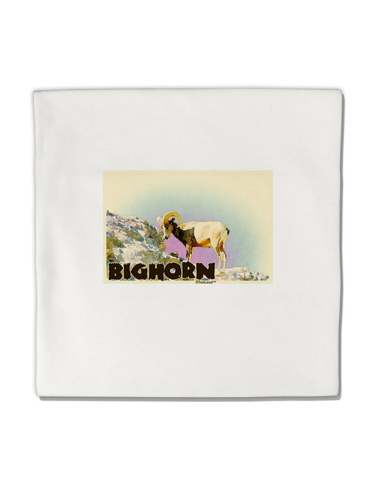 Bighorn Ram WatercolorText Micro Fleece 14&#x22;x14&#x22; Pillow Sham-Pillow Sham-TooLoud-White-Davson Sales